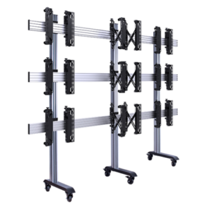 Khung treo màn hình ghép đa năng, có bánh xe di động BT8371-3×3